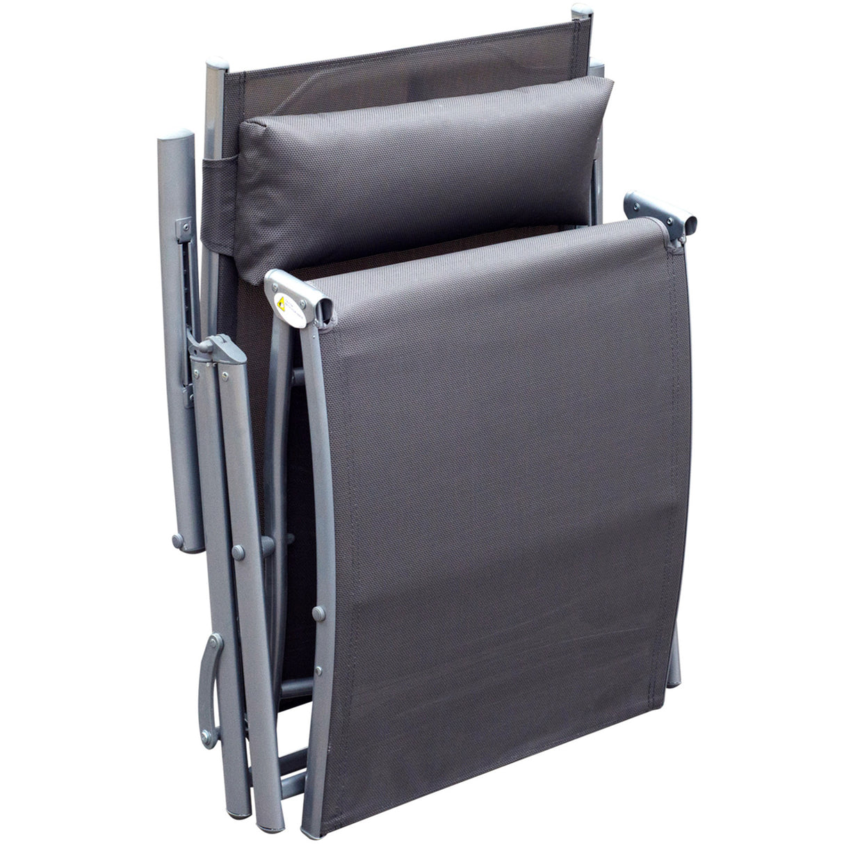 Steel Folding Recliner Chaise Garden Sun Lounger With 7 Levels Adjustable Backrest - Velmora