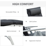 Steel Folding Recliner Chaise Garden Sun Lounger With 7 Levels Adjustable Backrest - Velmora