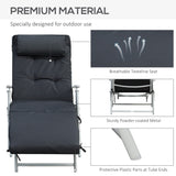 Steel Folding Recliner Chaise Garden Sun Lounger With 7 Levels Adjustable Backrest - Velmora