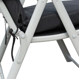 Steel Folding Recliner Chaise Garden Sun Lounger With 7 Levels Adjustable Backrest - Velmora