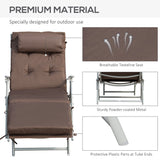 Steel Folding Recliner Chaise Garden Sun Lounger With 7 Levels Adjustable Backrest - Velmora
