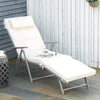 Steel Folding Recliner Chaise Garden Sun Lounger With 7 Levels Adjustable Backrest - Velmora