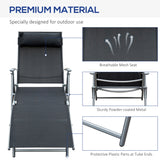Steel Folding Recliner Garden Sun Lounger With 7 Levels Adjustable Backrest - Velmora
