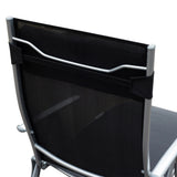 Steel Folding Recliner Garden Sun Lounger With 7 Levels Adjustable Backrest - Velmora