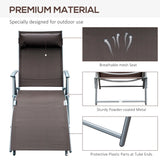 Steel Folding Recliner Garden Sun Lounger With 7 Levels Adjustable Backrest - Velmora