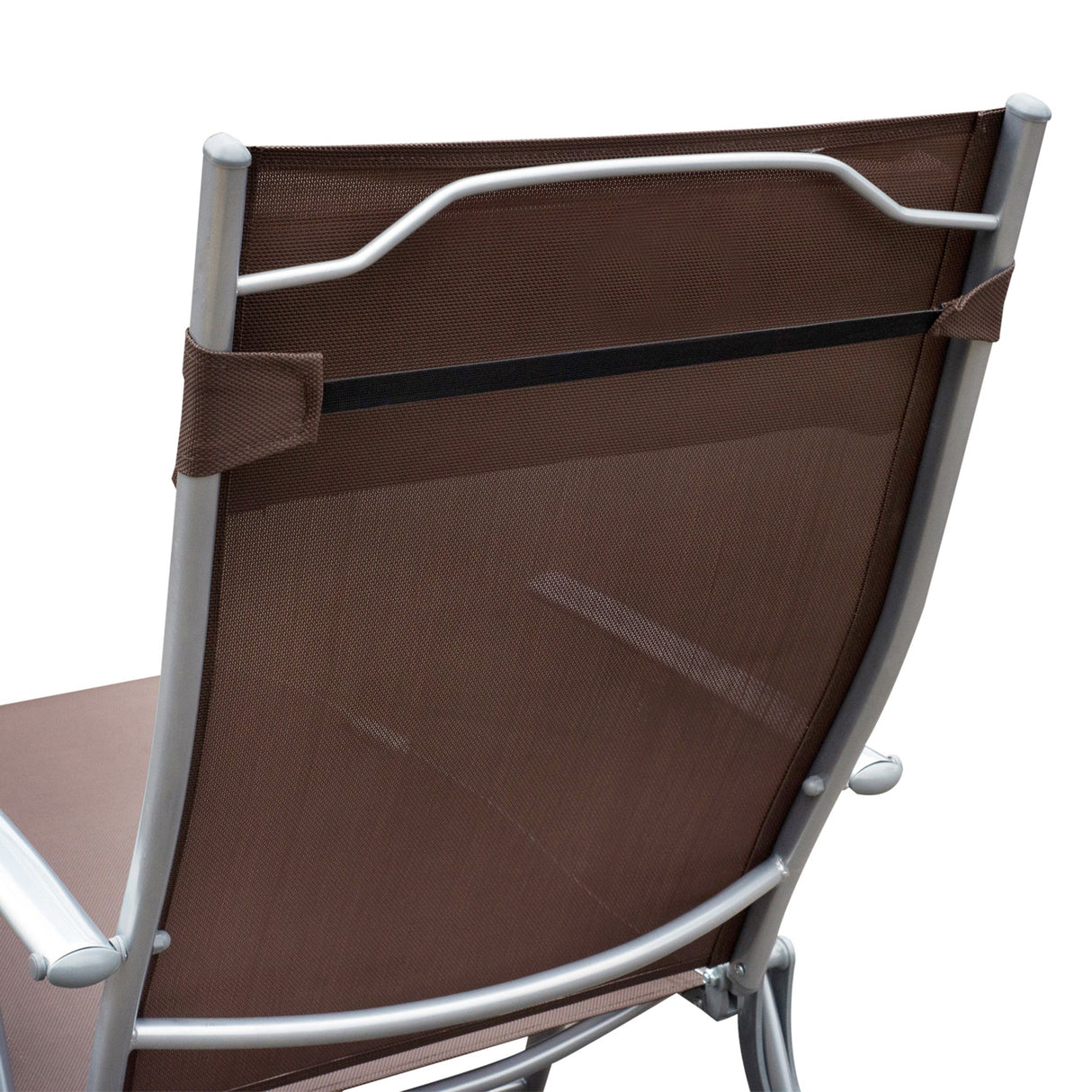 Steel Folding Recliner Garden Sun Lounger With 7 Levels Adjustable Backrest - Velmora