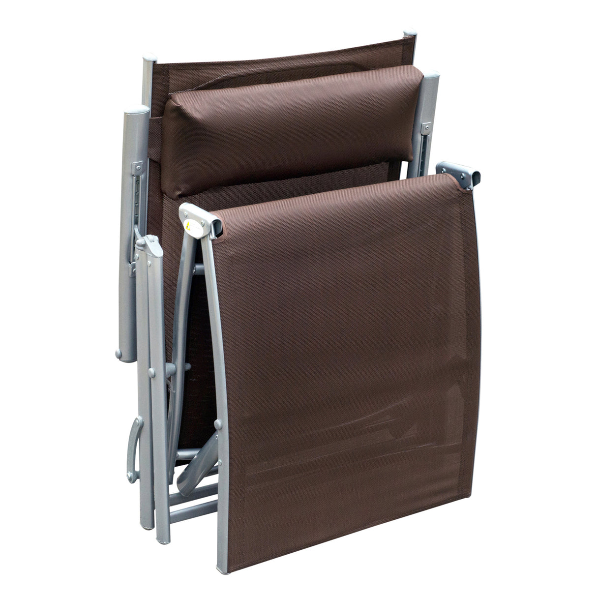 Steel Folding Recliner Garden Sun Lounger With 7 Levels Adjustable Backrest - Velmora