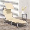 Steel Folding Reclining Garden Sun Lounger With Canopy - Velmora
