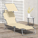 Steel Folding Reclining Garden Sun Lounger With Canopy - Velmora