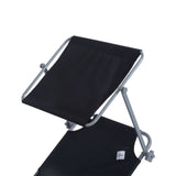 Steel Folding Reclining Garden Sun Lounger With Canopy - Velmora