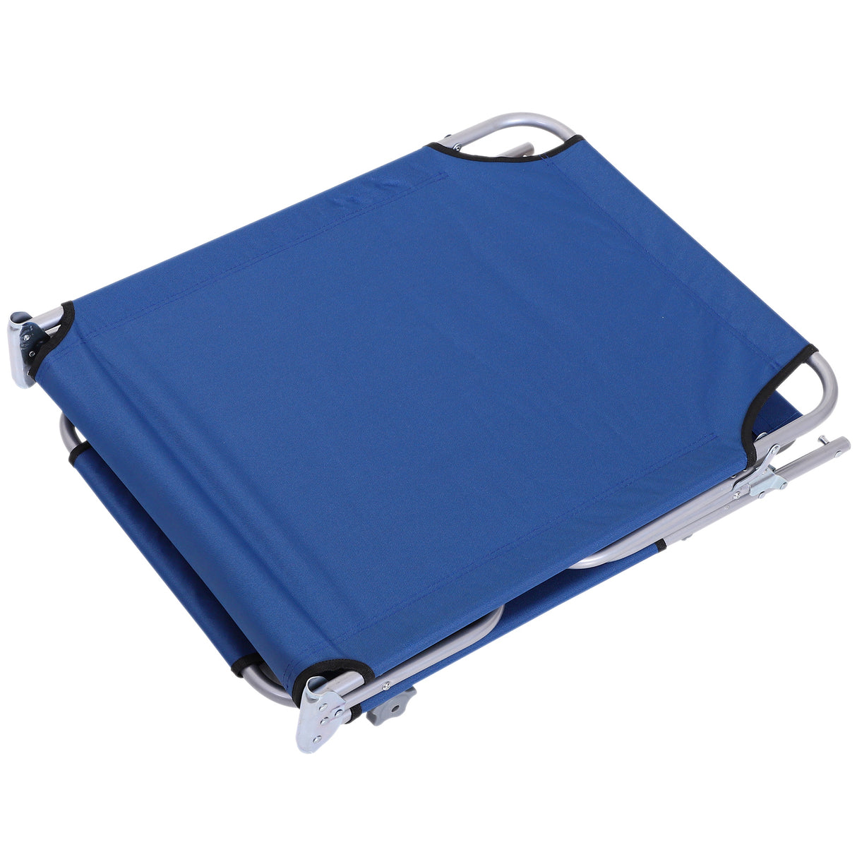 Steel Folding Reclining Garden Sun Lounger With Canopy - Velmora