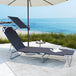 Steel Folding Reclining Garden Sun Lounger With Canopy - Velmora