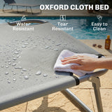 Steel Folding Reclining Garden Sun Lounger With Canopy - Velmora