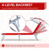Steel Folding Reclining Garden Sun Lounger With Canopy - Velmora