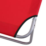 Steel Folding Reclining Garden Sun Lounger With Canopy - Velmora