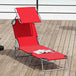 Steel Folding Reclining Garden Sun Lounger With Canopy - Velmora