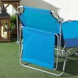 Steel Folding Reclining Garden Sun Lounger With Canopy - Velmora