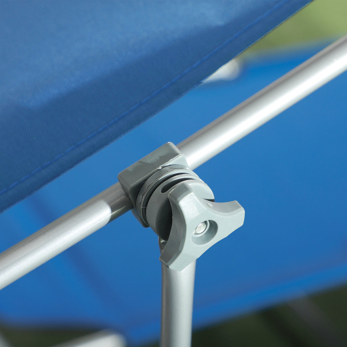 Steel Folding Reclining Garden Sun Lounger With Canopy - Velmora