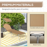 Steel Folding Reclining Garden Sun Lounger With Canopy - Velmora