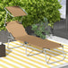 Steel Folding Reclining Garden Sun Lounger With Canopy - Velmora