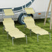Steel Folding Reclining Garden Sun Lounger in Set of 2 With Canopy - Velmora