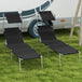 Steel Folding Reclining Garden Sun Lounger in Set of 2 With Canopy - Velmora