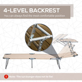 Steel Folding Reclining Garden Sun Lounger in Set of 2 With Canopy - Velmora