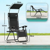 Steel Folding Reclining Zero Gravity Garden Sun Lounger Chair in Set of 2 - Velmora