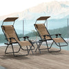 Steel Folding Reclining Zero Gravity Garden Sun Lounger Chair in Set of 2 - Velmora