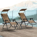 Steel Folding Reclining Zero Gravity Garden Sun Lounger Chair in Set of 2 - Velmora