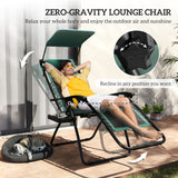 Steel Folding Reclining Zero Gravity Garden Sun Lounger Chair in Set of 2 - Velmora