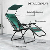 Steel Folding Reclining Zero Gravity Garden Sun Lounger Chair in Set of 2 - Velmora