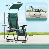 Steel Folding Reclining Zero Gravity Garden Sun Lounger Chair in Set of 2 - Velmora
