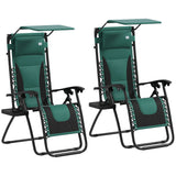 Steel Folding Reclining Zero Gravity Garden Sun Lounger Chair in Set of 2 - Velmora
