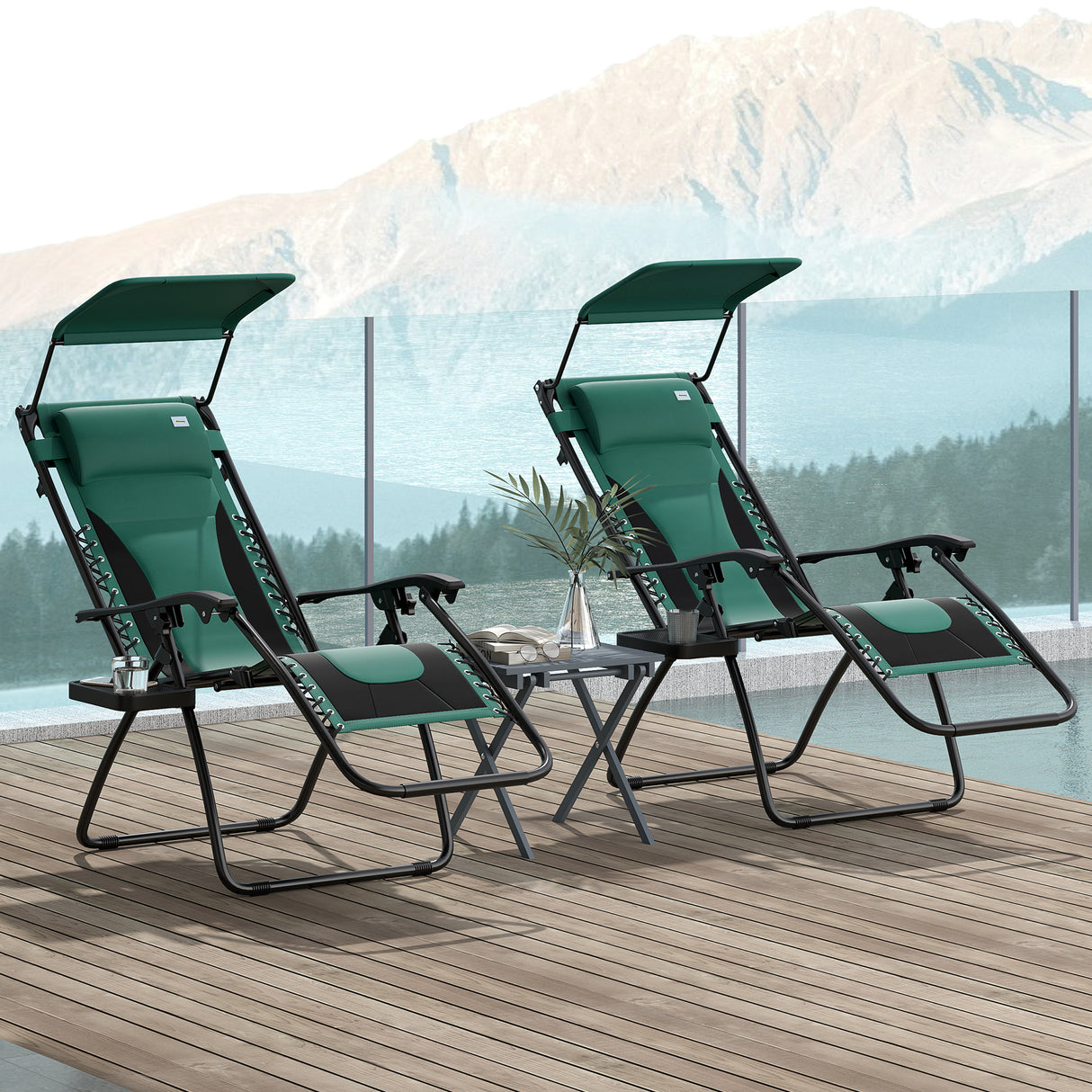 Steel Folding Reclining Zero Gravity Garden Sun Lounger Chair in Set of 2 - Velmora