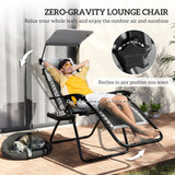 Steel Folding Reclining Zero Gravity Garden Sun Lounger Chair in Set of 2 - Velmora