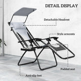 Steel Folding Reclining Zero Gravity Garden Sun Lounger Chair in Set of 2 - Velmora