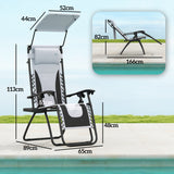Steel Folding Reclining Zero Gravity Garden Sun Lounger Chair in Set of 2 - Velmora