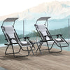 Steel Folding Reclining Zero Gravity Garden Sun Lounger Chair in Set of 2 - Velmora