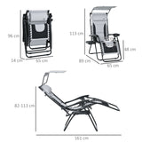 Steel Folding Reclining Zero Gravity Garden Sun Lounger Chair - Velmora