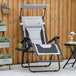 Steel Folding Reclining Zero Gravity Garden Sun Lounger Chair - Velmora