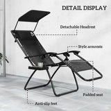 Steel Folding Reclining Zero Gravity Garden Sun Lounger Chair - Velmora