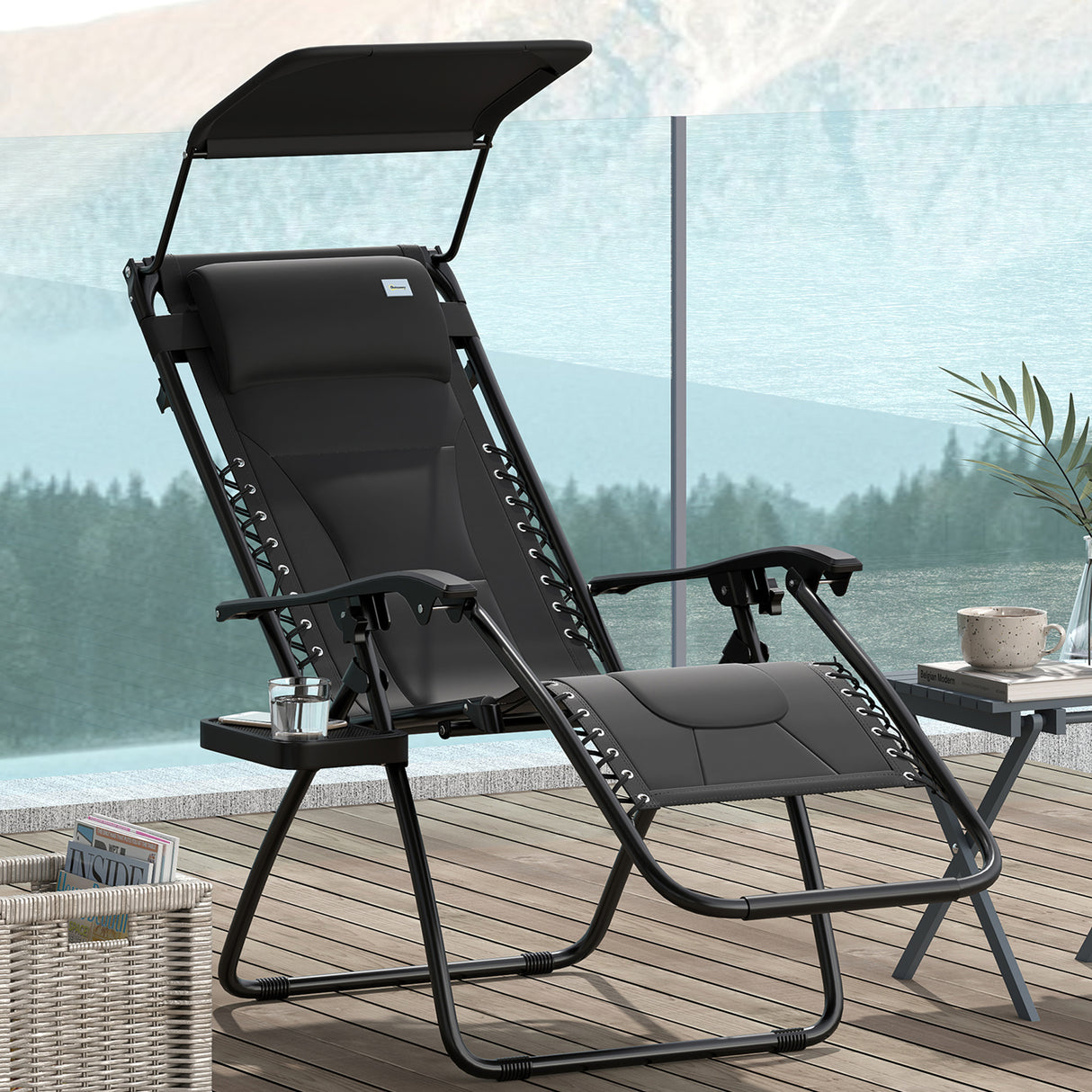 Steel Folding Reclining Zero Gravity Garden Sun Lounger Chair - Velmora