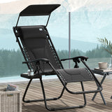 Steel Folding Reclining Zero Gravity Garden Sun Lounger Chair - Velmora