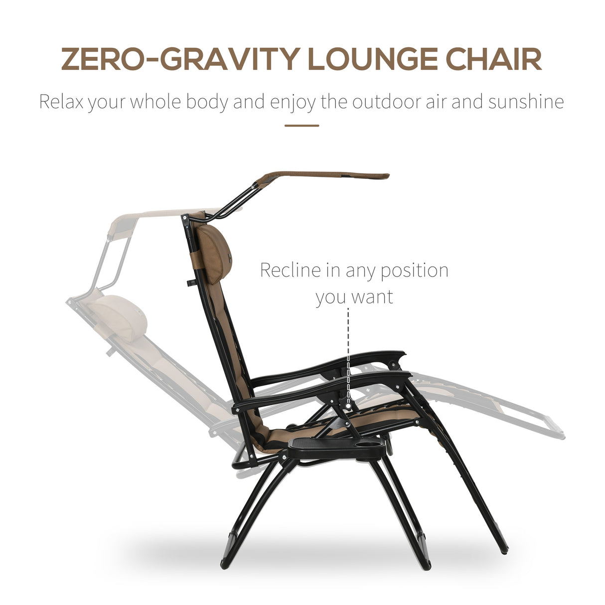 Steel Folding Reclining Zero Gravity Garden Sun Lounger Chair - Velmora