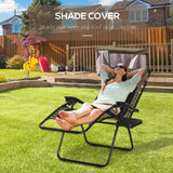Steel Folding Reclining Zero Gravity Garden Sun Lounger Chair - Velmora