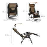 Steel Folding Reclining Zero Gravity Garden Sun Lounger Chair - Velmora