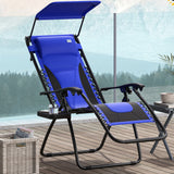 Steel Folding Reclining Zero Gravity Garden Sun Lounger Chair - Velmora
