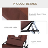 Steel Folding Sun Lounger With Face Hole And 4-Position Adjustable Backrest - Velmora
