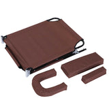 Steel Folding Sun Lounger With Face Hole And 4-Position Adjustable Backrest - Velmora